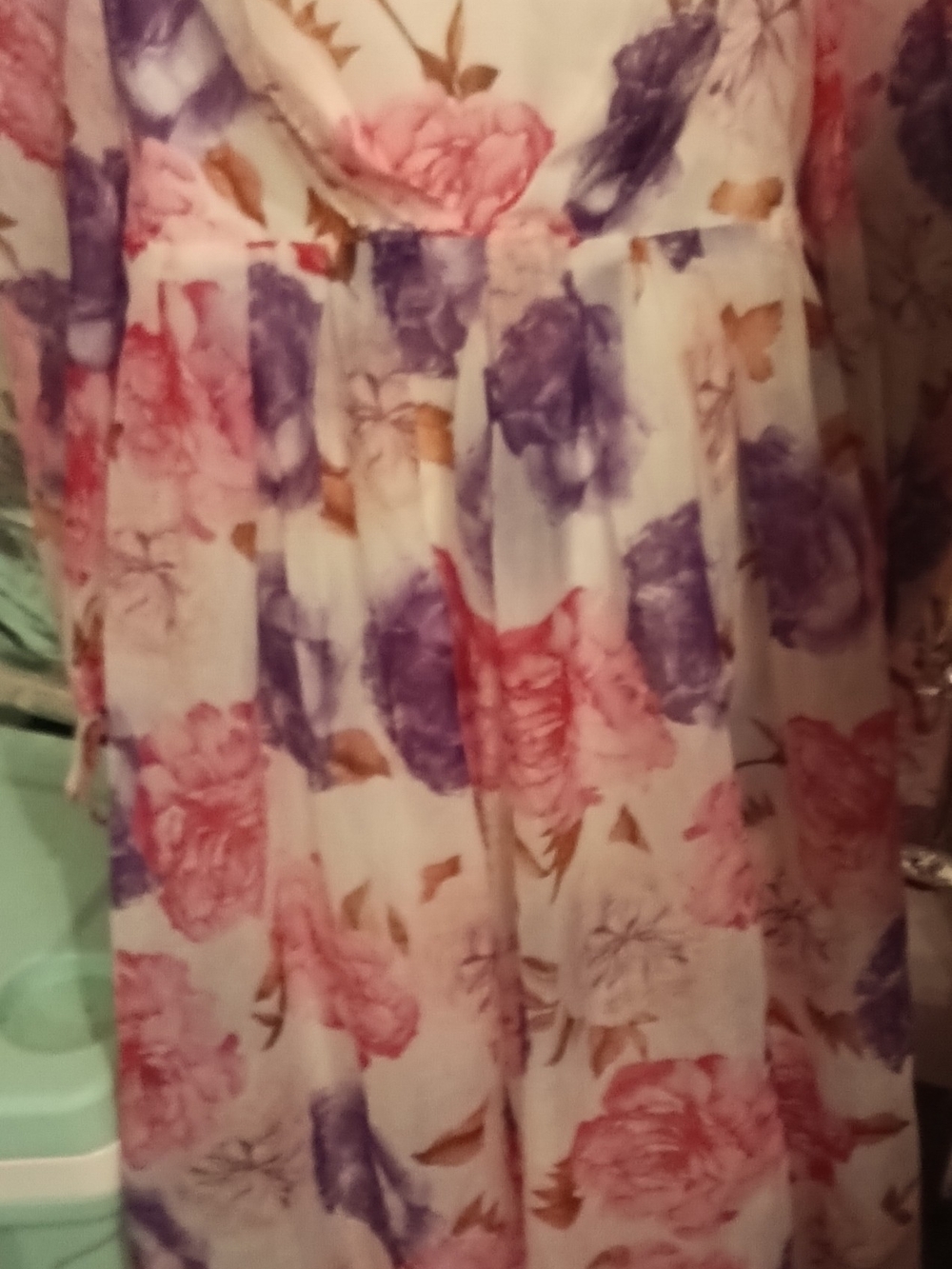 SHEIN Pink & Purple Floral V-Neck Maxi Dress - Picture 3 of 6